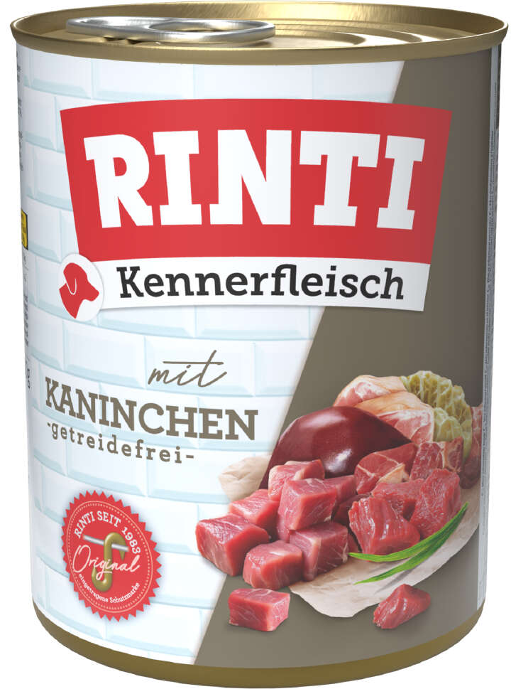 RINTI Hunde-Nassfutter Kennerfleisch mit Kaninchen getreidefrei